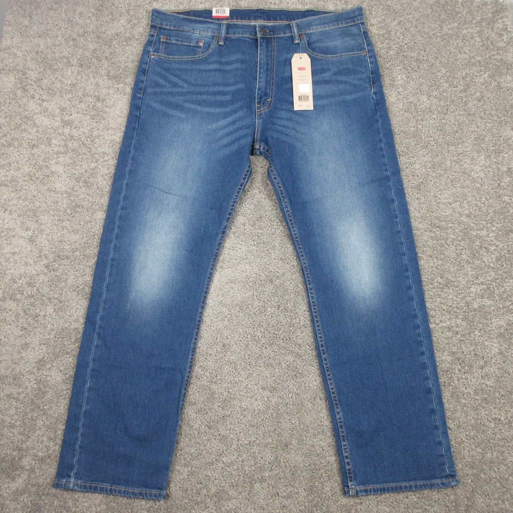 Levis Jeans Mens 38x32 Blue 505 Regular Straight Faded Stretch Denim Pants NEW